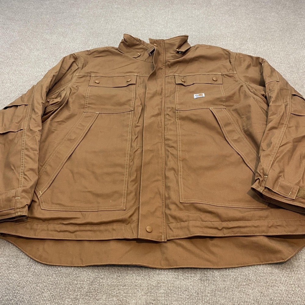 Carhartt Coat Mens 2XL Brown Canvas Flame Resistant Lined Parka Workwear CAT 3